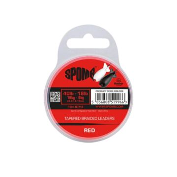 Spomb_Tapered_Braided_Leaders_40___18lb_0_35mm___0_18mm_Red_2