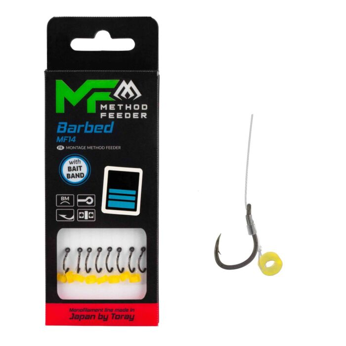 Mikado_Method_Feeder_Rig_Barbed_MF14_With_Bait_Band_10cm