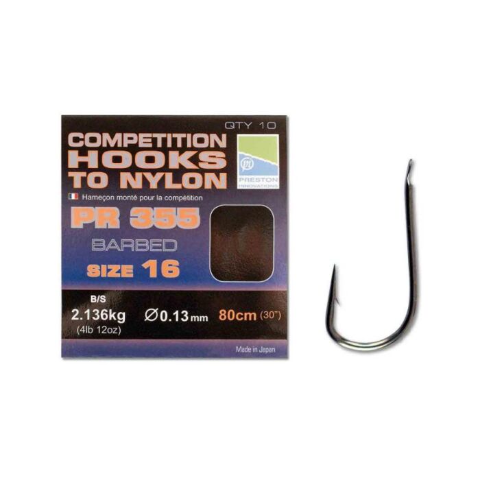 Preston PR355 Hooks to Nylon Eurotackle.nl