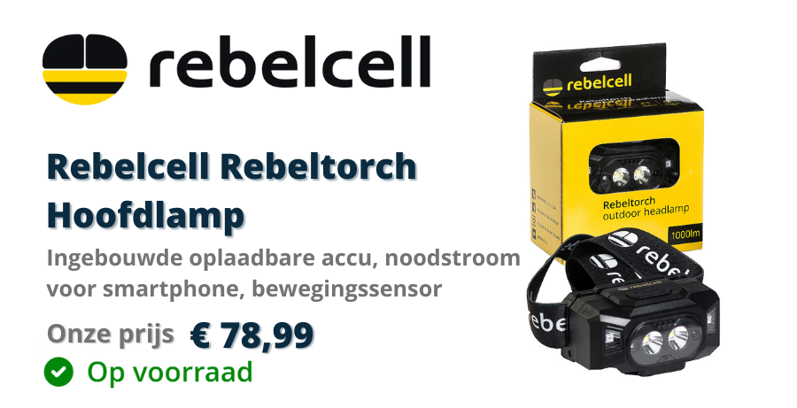 Rebelcell Rebeltorch Hoofdlamp bij Eurotackle.nl