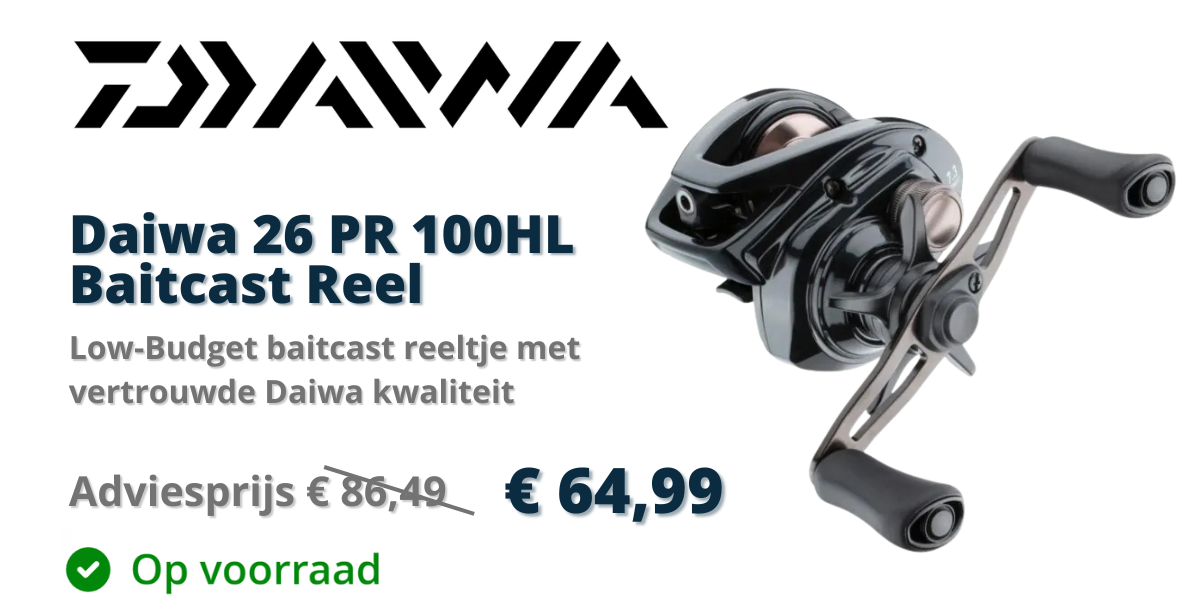 Daiwa 26 PR 100H II HL Baitcast Reel uit voorraad leverbaar bij Eurotackle!