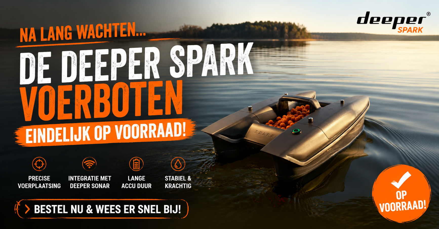 Deeper Spark Voerboot nu op voorraad bij Eurotackle Hengelsport