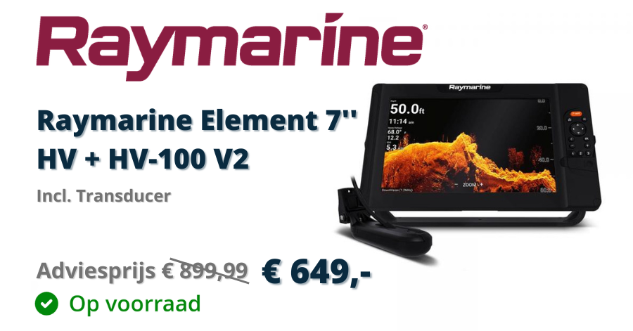 Raymarine Element 7'' HV + HV-100 V2 Transducer uit voorraad leverbaar bij Eurotackle!