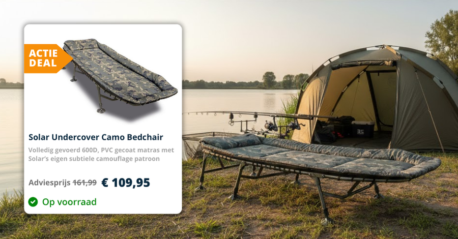 Solar Undercover Camo Bedchair uit voorraad leverbaar bij Eurotackle!